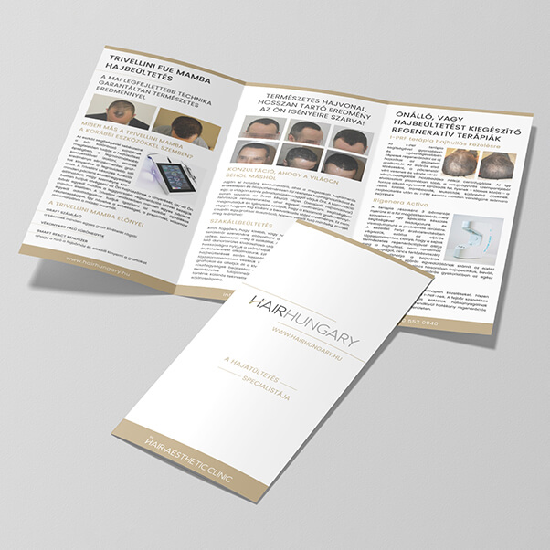 HairHungary trifold brosura design